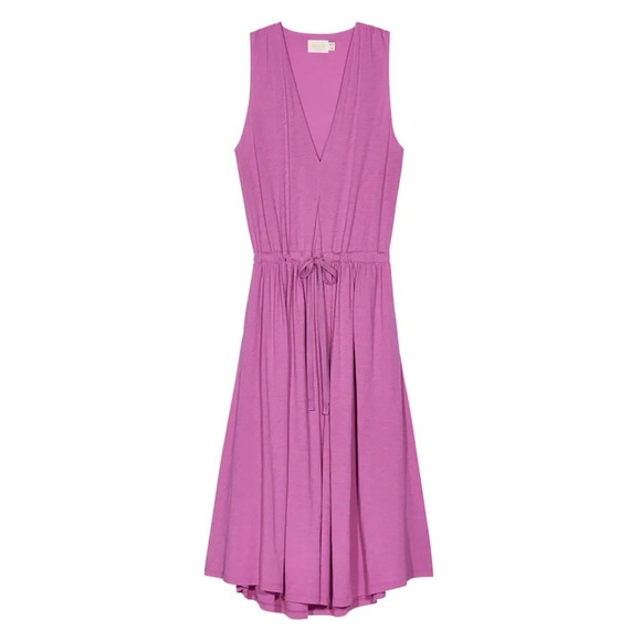 NWT Nation LTD Brianna Rosebud Pink Pima Cotton Midi Sleeveless Dress Sz M Beach - Picture 3 of 16